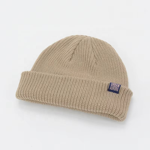 Custom Knit Cuffed Acrylic Slouchy Beanie,Streetwear Private Woven Label Logo Beanies,Fisherman Skull Hats <b>Winter</b> <b>Cap</b> - Product Image 2