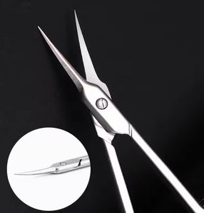 Ciseaux à cuticules en acier inoxydable, coupe-cuticules fins, manucure, pédicure, pointe précise incurvée, kit de toilettage, nail art, beauté - Product Image 4