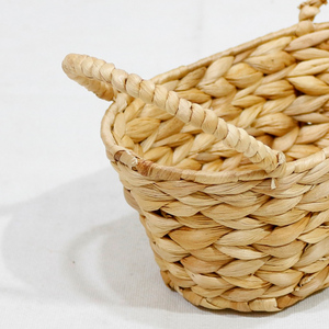 Handcrafted Seagrass Eco-Friendly Vintage Bread <b>Basket</b> Kitchen <b>Table</b> Organizer Bowl Tray Container with Loop Handles - Product Image 5