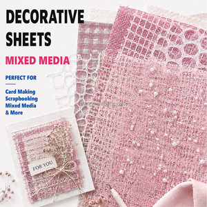 A5 Pink Mixed Media Specialty Paper Decorative Sheets Handmade for DIY Craft Creation <b>Scrapbooking</b> Card Making Journal Die Cut - Product Image 1
