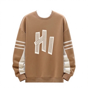 Customizable Flannel Sweatshirt with Front Embroidery ODM Supply for <b>Men</b> and Women <b>Pullover</b> in Oversized Comfort Fit - Product Image 3