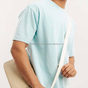 Camiseta de Hombre con Logotipo Personalizado, 100% Algodón, Tejida, de Alta Calidad, Color Sólido, Cuello Redondo, Estilo Casual, Talla Grande - Product Image 6