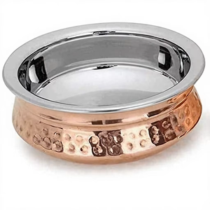 Latest Customization Copper Fry <b>Pan</b> with Lid Eco-Friendly Metal Hammered Design Farai for Cooking Food High Quality - Product Image 1