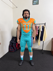 Prix direct usine, uniformes de football américain personnalisés, 100% polyester, taille plus, manches courtes, toutes saisons, système de rembourrage intégré - Product Image 5