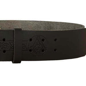Boucle de ceinture maçonnique en laiton massif personnalisée pour tenue traditionnelle écossaise avec sangle en cuir noir véritable OEM ODM - Product Image 1