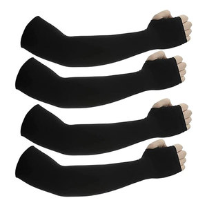 Manchons de bras roses à doigts complets, longueur coude, en Spandex respirant, pour usage quotidien, style printemps-été, uni - Product Image 3