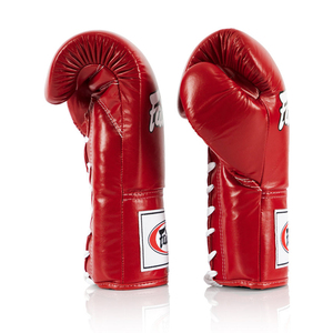 Guantes de Sparring Fairtex Profesionales de Cuero Rojo Personalizados con Cordones, Agarre Ergonómico, Logotipo OEM, Guantes Unisex para Competición con Logotipo Personalizado - Product Image 2