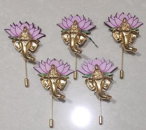 Handcrafted Lord Ganesha Lotus Wall Hanging Set Elegant Gold Finish Spiritual Decor for Home <b>Mandir</b> & Festive Gifting - Product Image 2