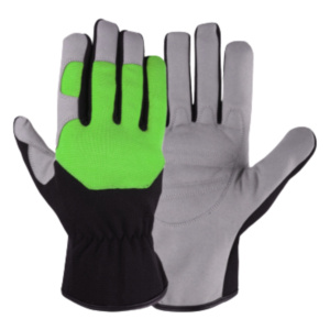 Gants de mécanicien en cuir synthétique robuste Amara, anti-vibration, antidérapants, sécurité industrielle, construction renforcée, protection des mains et des bras - Product Image 2