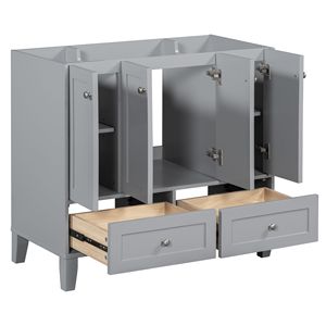 Mobile da bagno con struttura in legno massello da 36 ''con 4 porte di chiusura morbide e 2 cassetti - Product Image 1