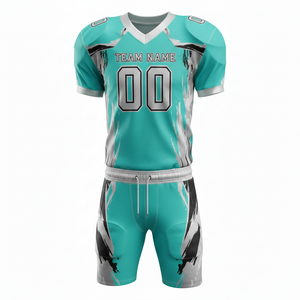 ชุดยูนิฟอร์มอเมริกันฟุตบอลแบบกำหนดเองพร้อมกางเกงขาสั้น ตำแหน่งโลโก้ด้านหน้า ผลิตจากโพลีเอสเตอร์ 100% ป้องกันแบคทีเรีย แห้งเร็ว ใช้ได้ทุกฤดู - Product Image 1
