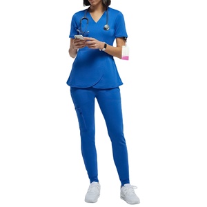 Ensemble de gommage pour femmes, poches, col en v, vêtements d'action, hôpitaux, médecins, infirmières, femmes, uniforme d'esthéticienne, costume médical pour femmes - Product Image 1