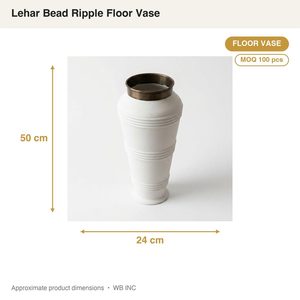 Handmade Iron Ripple Floor Vase 24 cm <b>Chalk</b> Brass WB Inc Living Room Decorative for Home Hotel Wedding Table Gift - Product Image 4