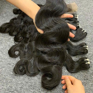 Extensions de cheveux vierges bruts ondulés, double trame, commande en gros, style vague naturelle - Product Image 4