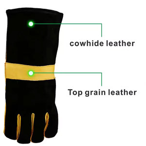Winter Thickened Driver's Gloves Cowhide Fleece Wear-resistant Heat-resistant Full Cuff Hand Protection Labor Protection Gloves - Product Image 3