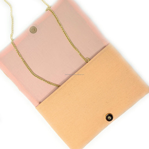 Handmade Peach <b>Envelope</b> Beaded Clutch Bag Full Crossbody Purse <b>White</b> Coin Handbag Magnetic Closure up 1L Capacity Women Foldable - Product Image 3