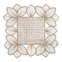 Set de Napperons de Table de Luxe en Raphia Teal, Tressés à la Main en Fibre de Palme, Durables, pour Dîner et Mariage