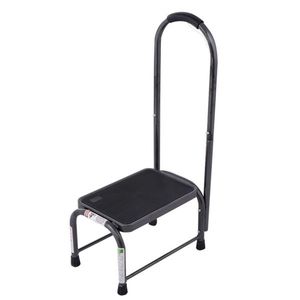Sgabello in Ferro Resistente con Capacità di 150 Kg, con Braccioli e Ampia Piattaforma Antiscivolo 38x27 cm, Verniciato a Polvere per Sicurezza - Product Image 1