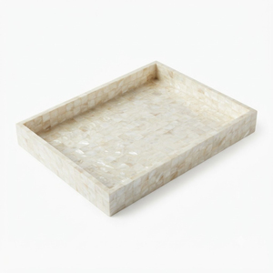 Bandeja Decorativa de Lujo con Incrustaciones de Madreperla y Mosaico de Conchas, con Asas, para Mesa de Centro o Decoración de Hotel - Product Image 4