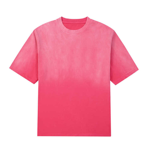 Camiseta de Algodón Teñido para Hombre, Talla Grande, Color Sólido, Cuello Redondo, Manga Corta, Estilo Casual Urbano - Product Image 1