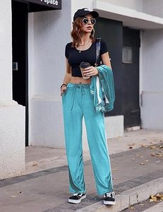 Conjunto Deportivo de Talla Grande para Mujer, Color Turquesa Sólido, con Cremallera Completa, Cordón Ajustable, Bolsillos Laterales, Transpirable, Informal, para Invierno - Product Image 4