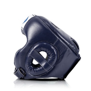 Protection faciale personnalisable en cuir véritable de haute qualité pour protège-tête de boxe, style unique et flux d'air optimal pour l'entraînement MMA à visage ouvert - Product Image 3