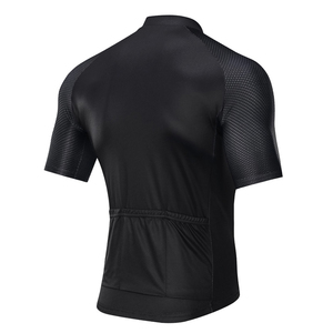 Custom Men Cycling Jersey Short Sleeve Aero Bike Shirt Matte Black Textured Sleeve <b>Road</b> Bicycle Racing Top - Product Image 2