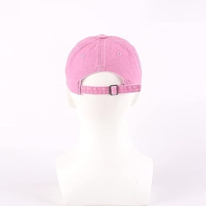 Casquette de baseball rose à 6 panneaux, réglable, unisexe, décontractée, couleur unie, en coton lavé, taille adulte - Product Image 4