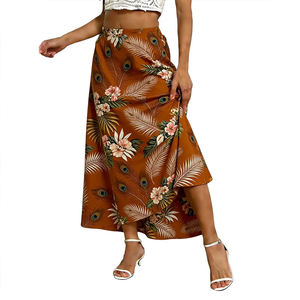 กระโปรงแม็กซี่ฮาวายสำหรับผู้หญิง ลายดอกไม้เขตร้อน เหมาะสำหรับใส่ไปเที่ยวชายหาด สวมใส่สบายๆ ในวันหยุด น้ำหนักเบา พลิ้วไหว - Product Image 4