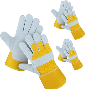 Gants de travail pour hommes, industriels, électriques, de sécurité, mécaniciens, antidérapants et anti-vibrations, en polyester et cuir - Product Image 1