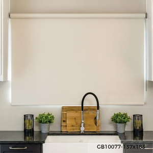 Buen Fabricante GB10077 137x183 Persianas Enrollables Ignífugas Color Crema, Mejor Proveedor de Malasia, B2B OEM, Decoración de Oficina de Alta Calidad - Product Image 1