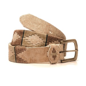 Cinturón de Cuero Sude para Hombre y Mujer con Correa de Tela Oxford, Hebilla de Lujo de Cuero Genuino, Cinturones Azules de 3.5cm - Product Image 1