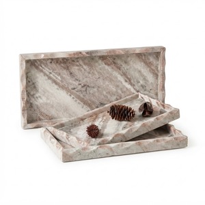 Plateau de service carré en rotin artisanal avec incrustation de nacre de luxe, panier de rangement en mosaïque de osier écologique - Product Image 4