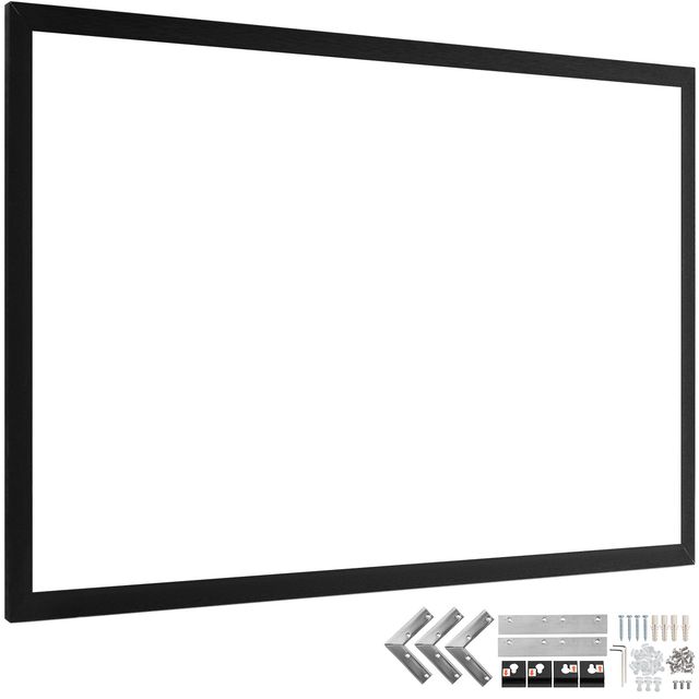 "4K HD 100-inch Diagonal Aluminum Frame Projector Screen with Fixed Frame & Wall Mount (Pet Fabric)"