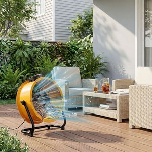 Ventilador de Piso Móvil Estándar Estadounidense MLD 450 de 18 Pulgadas con Asa, 110V 218W, Motor de Cobre, Naranja Amarillo, Ventilador Industrial - Product Image 5