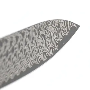Couteau de chef classique de 8 pouces, manche riveté noir, lame à motifs argentés, pour la cuisine, la découpe des légumes, la découpe des fruits, la cuisson - Product Image 6
