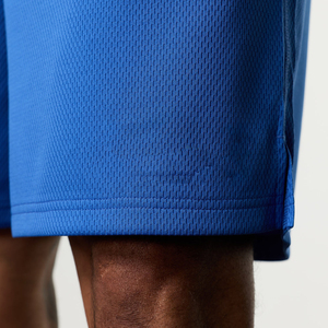 Men's Solid Blue Bermuda Shorts Mid Waist <b>Elastic</b> Comfortable Casual Wear Breathable Polyester Fabric - Product Image 4