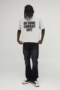 Camiseta Oversize de Hombre de Corte Holgado con Hombros Caídos, Algodón Pesado, Estilo Urbano Casual para Verano y Uso Diario Relajado - Product Image 4