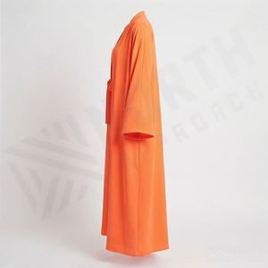 Abaya Nouveau Design Aïd Islamique Élégant Modeste Robe Musulmane Personnalisée pour Femme Simple en Mousseline Kaftan Ouvert Couleur Personnalisée Tendance - Product Image 3