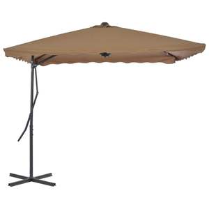 Grand parasol de jardin rotatif couleur taupe en polyester durable - Pour parasols et bases de terrasse - Product Image 3
