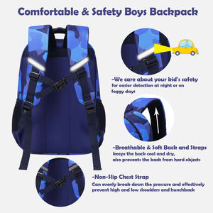 3 Piece Blue Camouflage <b>School</b> <b>Backpack</b> Set for Boys with Insulated Lunch Bag and Pencil Case <b>Large</b> Capacity - Product Image 6