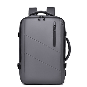 Modern Travel <b>Backpack</b> Polyester Oxford Fabric Geometric Design <b>Water</b> <b>Resistant</b> Zipper Closure Adjustable Strap Unisex 36-55L - Product Image 3