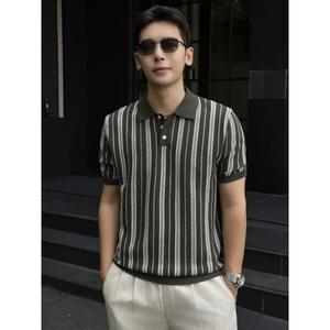เสื้อเชิ้ตผู้ชายถักเนื้อผ้าแคนวาสสำหรับฤดูร้อน ระบายอากาศได้ดี แห้งเร็ว ไม่ยับ เป็นมิตรกับสิ่งแวดล้อม สไตล์ลำลอง ธุรกิจ และแฟชั่น - Product Image 5