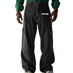 Pantalones Vaqueros Anchos Personalizados con Logotipo, Estilo Y2K, Hip Hop, Streetwear, Transpirables, Tejidos, para Hombre - Product Image 1