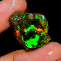 Opale d'Éthiopie Welo Fire naturelle à 100 % de qualité AAA, brute, fantaisie, effet huile, certifiée par un tiers, avec jeu de couleurs, incroyable