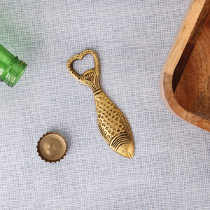 Abridor de Botellas con Forma de Pez de Latón, Herramienta de Bar Vintage, Utensilio de Cocina Rústico, Regalo para Amantes de la Cerveza - Product Image 5