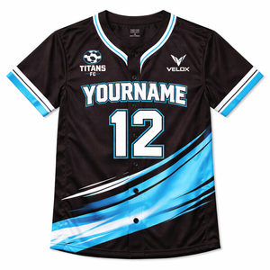 เสื้อเบสบอลทีมแบบกำหนดเอง แขนสั้น คอวี ทรงสปอร์ต แห้งเร็ว ระบายอากาศได้ดี โพลีเอสเตอร์ 100% สกรีนชื่อและหมายเลขผู้เล่น - Product Image 3