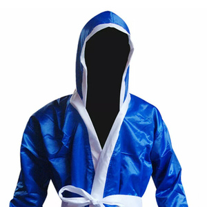 Top Quality Custom Design Comfortable Breathable Satin Silk Robe Wholesale Boxing Hood Robe Customized Martial Art Wear AI-BR-06 - Product Image 2