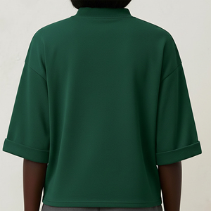 Wholesale Affordable Price Plus Size 100% Cotton Thick Collar O-Neck Solid Color TShirt Custom Embriordery Logo Breathable Shirt - Product Image 6