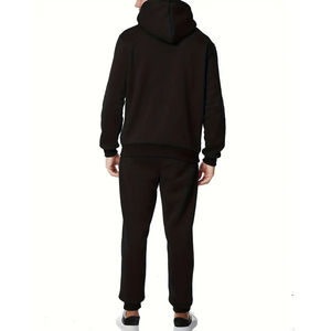 Sweat-shirt à capuche pour homme, manches longues, couleur unie, 100% coton, coupe classique, vêtements d'hiver, poches latérales, fermeture à cordon, design 2 en 1 - Product Image 2